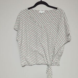 Michael Stars Striped V Neck Blouse